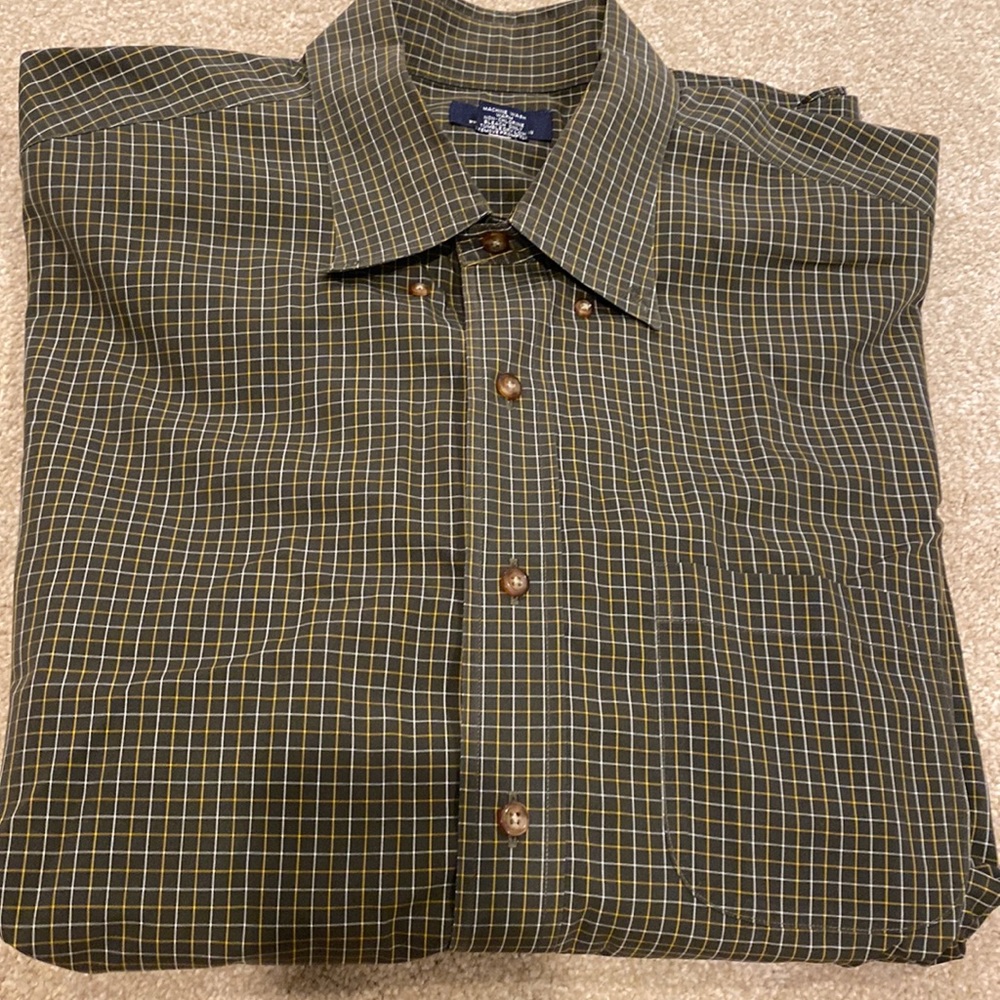 Brooks Brothers Green Plaid Button Down Shirt